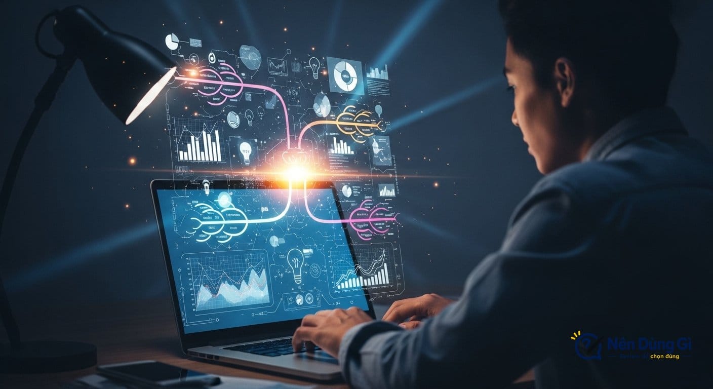 Em dùng phần mềm MindMaple Lite để làm việc gì?