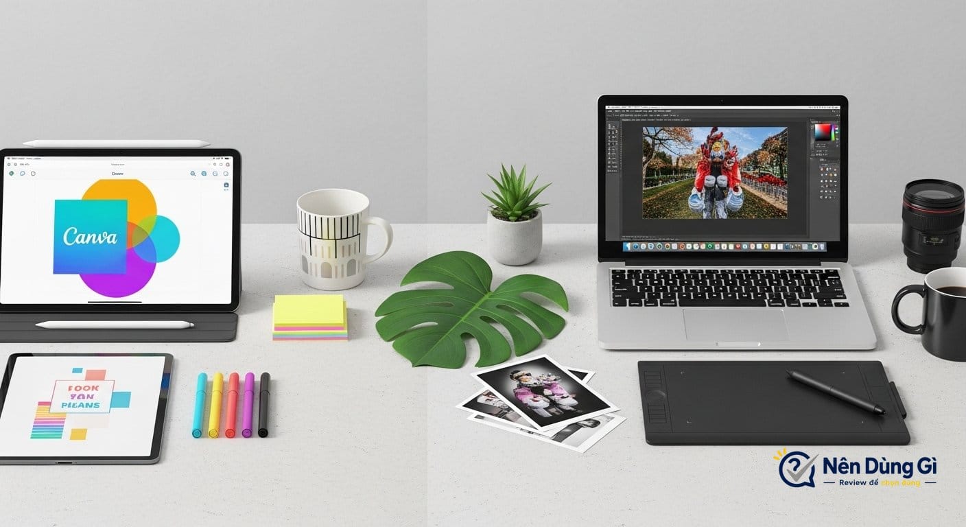 Bảng so sánh nhanh Canva và Photoshop